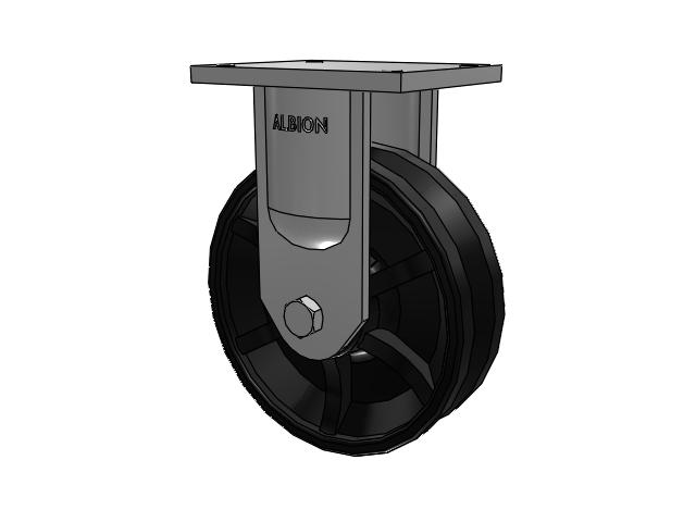 94 Series TRL Top Plate Rigid Caster with 10 x 3 Flat Black Paint VM - Ductile V-Groove Wheel