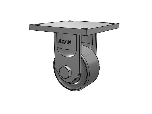 95 Series TRL Top Plate Rigid Caster with 6 x 3 Clear Coat Enamel FH - Drop-Forged Steel (Large Bore) Wheel