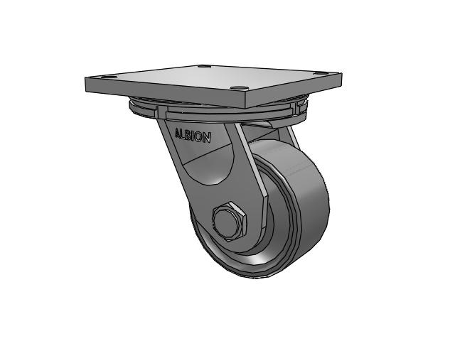 95 Series TRL Top Plate Swivel Caster with 6 x 3 Clear Coat Enamel FS - Drop-Forged Steel Wheel
