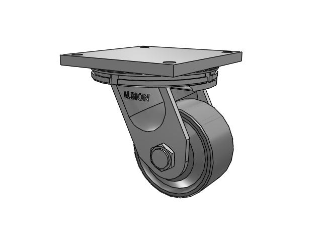 95 Series TRL Top Plate Swivel Caster with 6 x 3 Clear Coat Enamel FS - Drop-Forged Steel Wheel