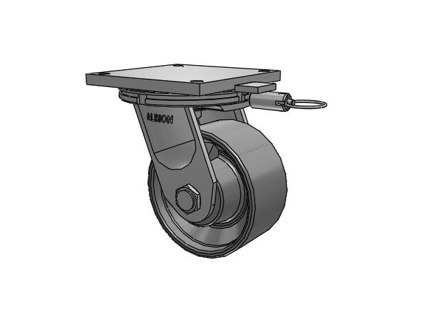 95 Series TRL Top Plate Swivel Caster with 8 x 4 Clear Coat Enamel FS - Drop-Forged Steel Wheel