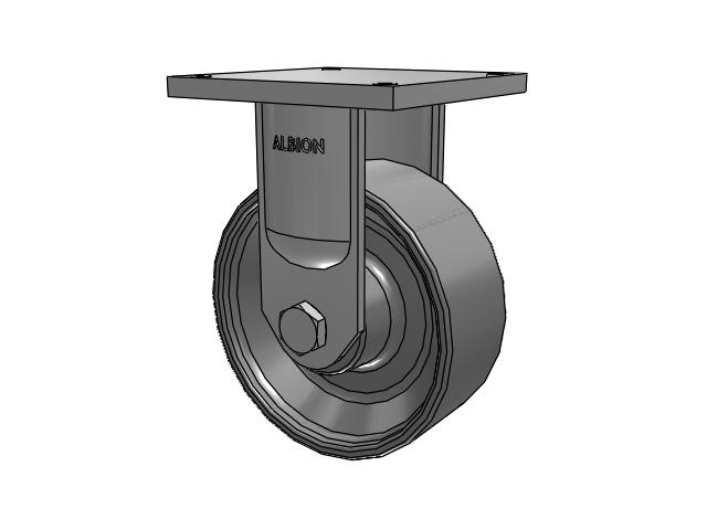95 Series TRL Top Plate Rigid Caster with 10 x 4 Clear Coat Enamel FS - Drop-Forged Steel Wheel