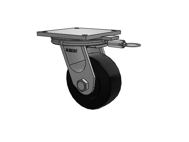 95 Series BBL Top Plate Swivel Caster with 8 x 3 Black Polymer NX - Trionix High Impact Polymer Wheel