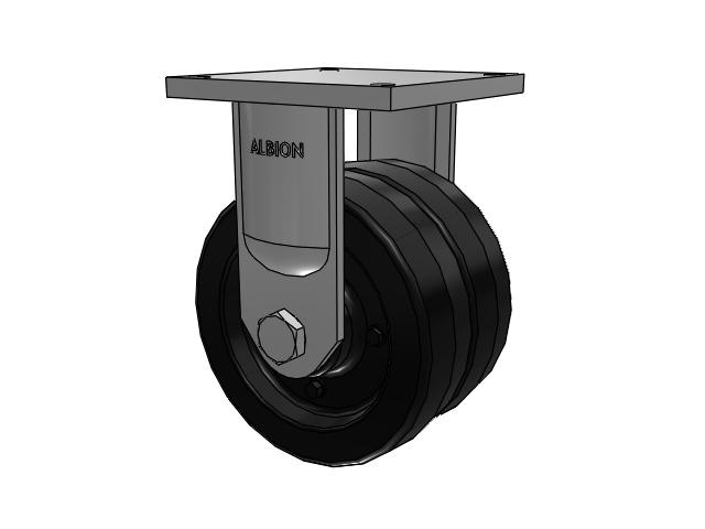 95 Series TRL Top Plate Rigid Caster with 10 x 6 Black Phenolic Resin TM - Phenolic Wheel