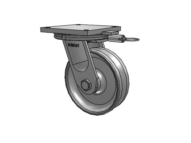 95 Series TRL Top Plate Swivel Caster with 10 x 3 Clear Coat Enamel VF - Drop-Forged Steel V-Groove Wheel