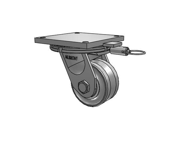 95 Series TRL Top Plate Swivel Caster with 6 x 3 Clear Coat Enamel VH - Drop-Forged Steel V-Groove Wheel