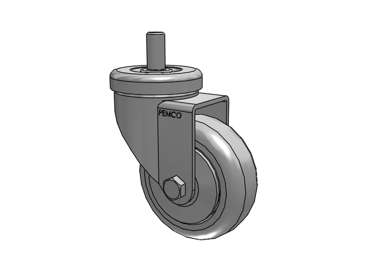 A-Line 1 1/4 Inch Wide Casters Threaded Stem Caster with 3.5 x 1.25 Thermo-Urethane (TPU) Wheel