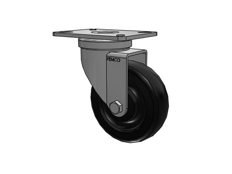 A-Line 1 1/4 Inch Wide Casters Top Plate Swivel Caster with 4 x 1.25 Polyolefin (POD) Wheel