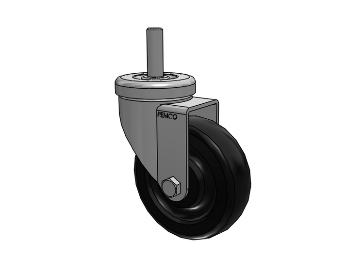 A-Line 1 1/4 Inch Wide Casters Threaded Stem Caster with 4 x 1.25 Polyolefin (POD) Wheel