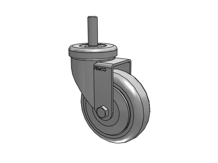 A-Line 1 1/4 Inch Wide Casters Threaded Stem Caster with 4 x 1.25 Thermo-Rubber (TPR) Wheel