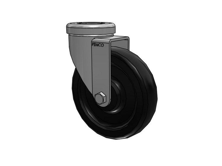 A-Line 1 1/4 Inch Wide Casters Hollow Kingpin Caster with 5 x 1.25 Polyolefin (POD) Wheel