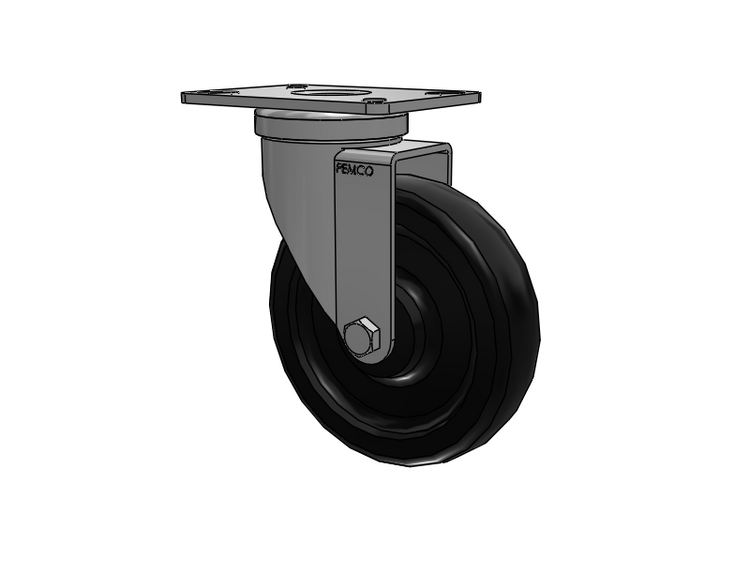 A-Line 1 1/4 Inch Wide Casters Top Plate Swivel Caster with 5 x 1.25 Polyolefin (POD) Wheel