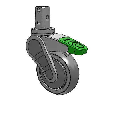Avant Square Stem Swivel Caster with 4 x 1.25 QuikStart Wheel and Directional Lock Brake