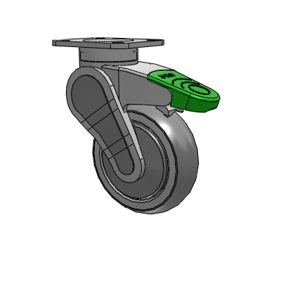 Avant Top Plate Swivel Caster with 4 x 1.25 QuikStart Wheel and Directional Lock Brake