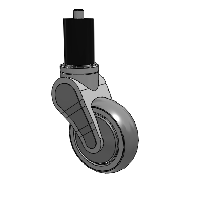 Avant Expanding Adapter (Rubber) Swivel Caster with 4 x 1.25 QuikStart Wheel Without