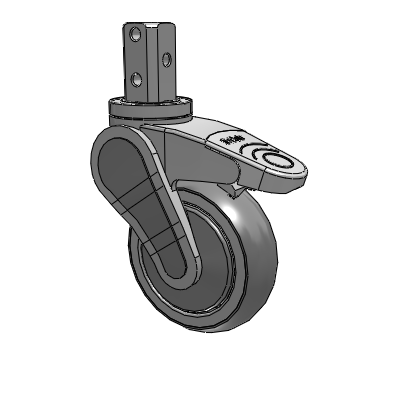 Avant Square Stem Swivel Caster with 4 x 1.25 QuikStart Wheel and Total Lock Brake
