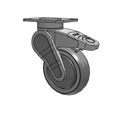 Avant Top Plate Swivel Caster with 4 x 1.25 QuikStart Wheel and Total Lock Brake
