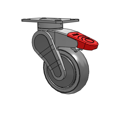 Avant Top Plate Swivel Caster with 4 x 1.25 QuikStart Wheel and Total Lock Brake