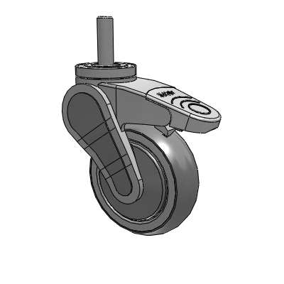 Avant Threaded Stem Swivel Caster with 4 x 1.25 QuikStart Wheel and Total Lock Brake