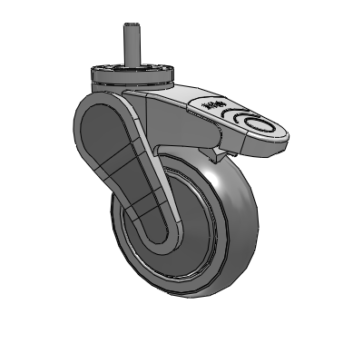 Avant Threaded Stem Swivel Caster with 4 x 1.25 QuikStart Wheel and Total Lock Brake