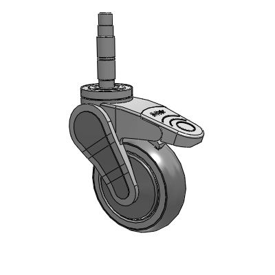 Avant Expanding Adapter (Round Zamac) Swivel Caster with 4 x 1.25 QuikStart Wheel Total Lock