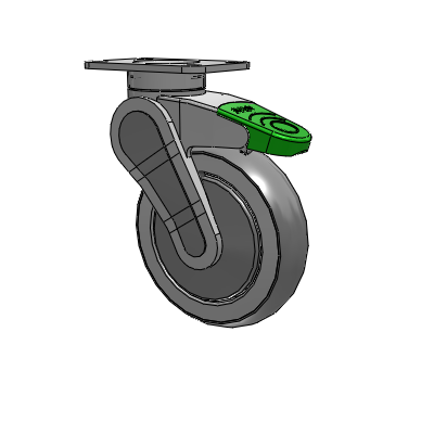 Avant Top Plate Swivel Caster with 5 x 1.25 QuikStart Wheel and Directional Lock Brake