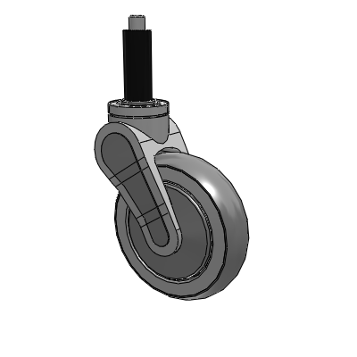 Avant Expanding Adapter (Rubber) Swivel Caster with 5 x 1.25 QuikStart Wheel Without