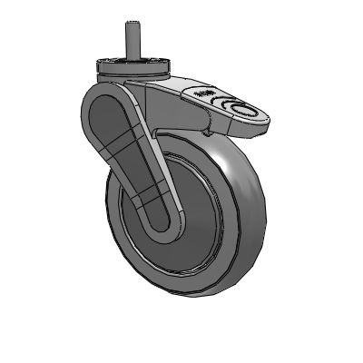 Avant Threaded Stem Swivel Caster with 5 x 1.25 QuikStart Wheel and Total Lock Brake