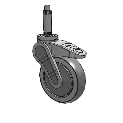 Avant Expanding Adapter (Nylon) Swivel Caster with 5 x 1.25 QuikStart Wheel Total Lock