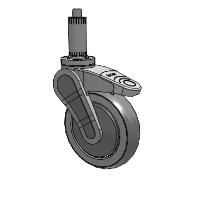 Avant Expanding Adapter (Nylon) Swivel Caster with 5 x 1.25 QuikStart Wheel Total Lock
