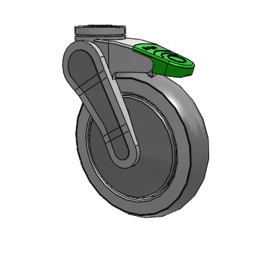 Avant Hollow Kingpin Swivel Caster with 6 x 1.25 QuikStart Wheel and Directional Lock Brake