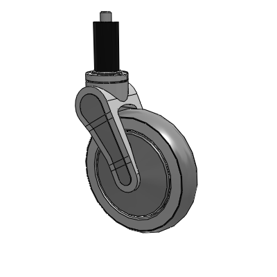 Avant Expanding Adapter (Rubber) Swivel Caster with 6 x 1.25 QuikStart Wheel Without