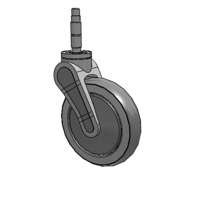 Avant Expanding Adapter (Round Zamac) Swivel Caster with 6 x 1.25 QuikStart Wheel Without