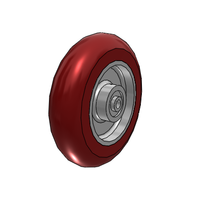 CG-MAX Maroon 8 x 2 Wheel with Precision Ball Bearing