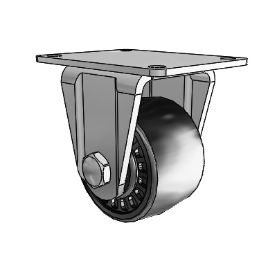 BLS/BMS Top Plate Trivalent Zinc Rigid Caster with 3 x 1.8125 Glass Filled Nylon Wheel