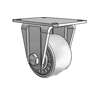 BLS/BMS Top Plate Trivalent Zinc Rigid Caster with 3 x 1.8125 Urethane Wheel