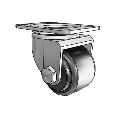 BLS/BMS Top Plate Trivalent Zinc Swivel Caster with 2.375 x 1.625 Phenolic Wheel