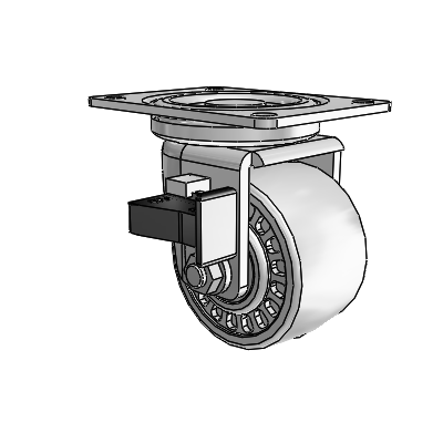 BLS/BMS Top Plate Trivalent Zinc Swivel Caster with 3 x 1.8125 Urethane Wheel and Sure-Lok Brake