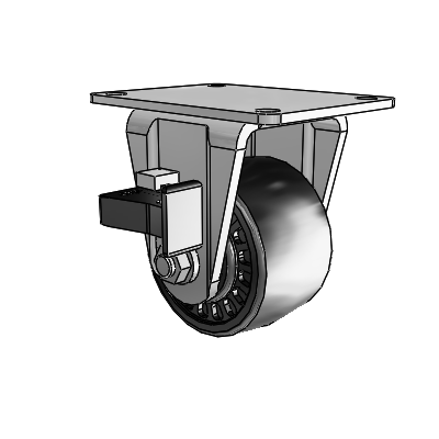 BLS/BMS Top Plate Trivalent Zinc Rigid Caster with 3 x 1.8125 Glass Filled Nylon Wheel and Sure-Lok Brake