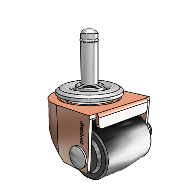 00 Series Grip Ring Copper Oxide Swivel Caster with 1.4375 x 1.6875 Black Polyolefin Wheel