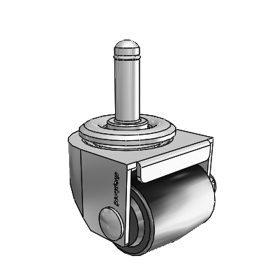 00 Series Grip Ring Polished Nickel Swivel Caster with 1.4375 x 1.6875 Black Polyolefin Wheel
