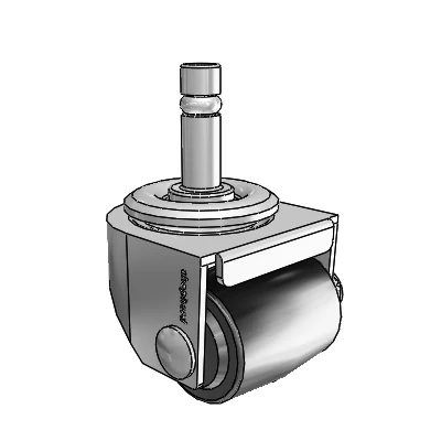 00 Series Grip Ring Polished Nickel Swivel Caster with 1.4375 x 1.6875 Black Polyolefin Wheel