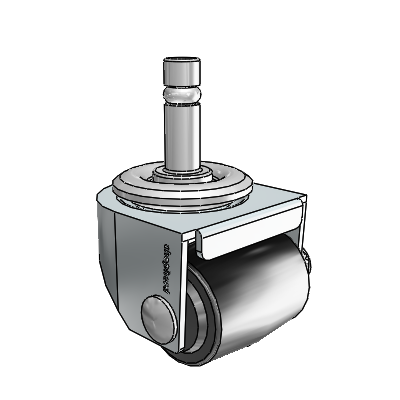 00 Series Grip Ring Zinc Swivel Caster with 1.4375 x 1.6875 Black Polyolefin Wheel