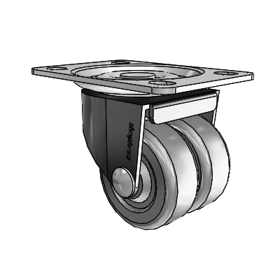 00 Series Top Plate Black Oxide Swivel Caster with 2 x .8125 Dark Grey Soft Rubber Wheel