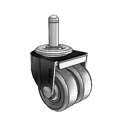 00 Series Grip Ring Black Oxide Swivel Caster with 2 x .8125 Loden Grey Hard Rubber Wheel