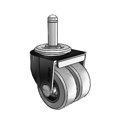 00 Series Grip Ring Black Oxide Swivel Caster with 2 x .8125 Grey Thermoplastic Rubber Wheel