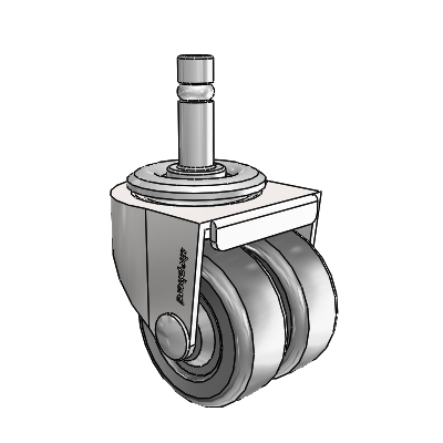 00 Series Grip Ring Bright Chrome Swivel Caster with 2 x .8125 Loden Grey Hard Rubber Wheel