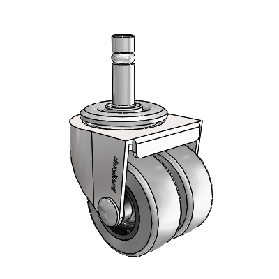 00 Series Grip Ring Bright Chrome Swivel Caster with 2 x .8125 Grey Thermoplastic Rubber Wheel