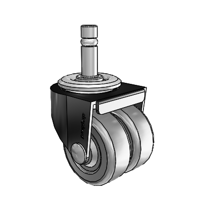 00 Series Grip Ring Black Oxide Swivel Caster with 2 x .8125 Dark Grey Soft Rubber Wheel