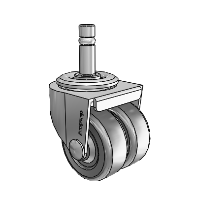 00 Series Grip Ring Polished Nickel Swivel Caster with 2 x .8125 Loden Grey Hard Rubber Wheel